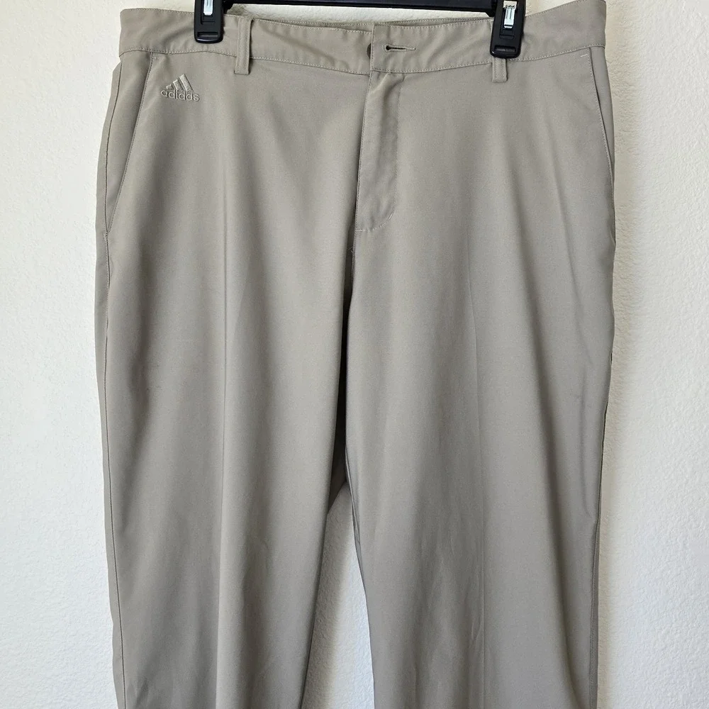 Adidas Men ClimaLite Tan Performance Golf Pants 34x32 Stretch Athleisure Outdoor